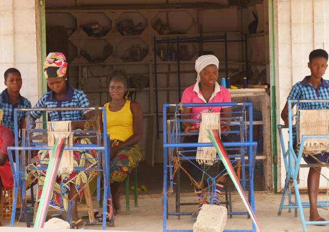 Women weaving in Bongo, Ghana