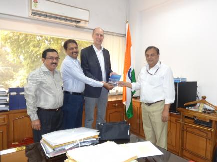 Copy of the book has been handed over to Mr Pankaj Jain IAS, Secretary, Ministry of Drinking Water and Sanitation by Mr Patrick Moriarty, CEO IRC on 24/03/ 2014 at New Delhi, India