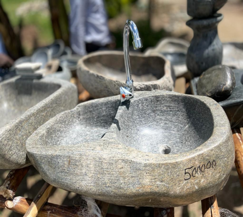 A finished sink handcrafted by Kyondo sand and stone miners association