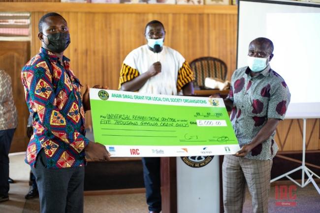 Universal Rehabilitation Centre receives grant cheque as 3rd winner (Category 1)