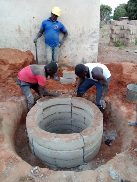 Constructing an innovative low-cost resilient lining latrine 