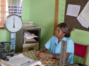 Vivian Kumah, lead nurse at the community health planning and service centre at Gambia No 1 