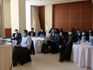 Agenda for Change meeting in Ethiopia, participants listening attentively