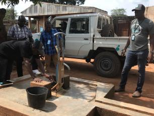 Checking out a water point in the Central African Republic