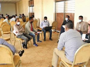 Workshop participants discussing master plans
