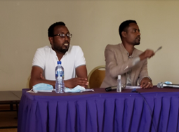 Ato Kedir Tahir (left) &amp; Ato Teshome Hirpha (right) leading the discussion on the Negelle Arsi WASH master plan