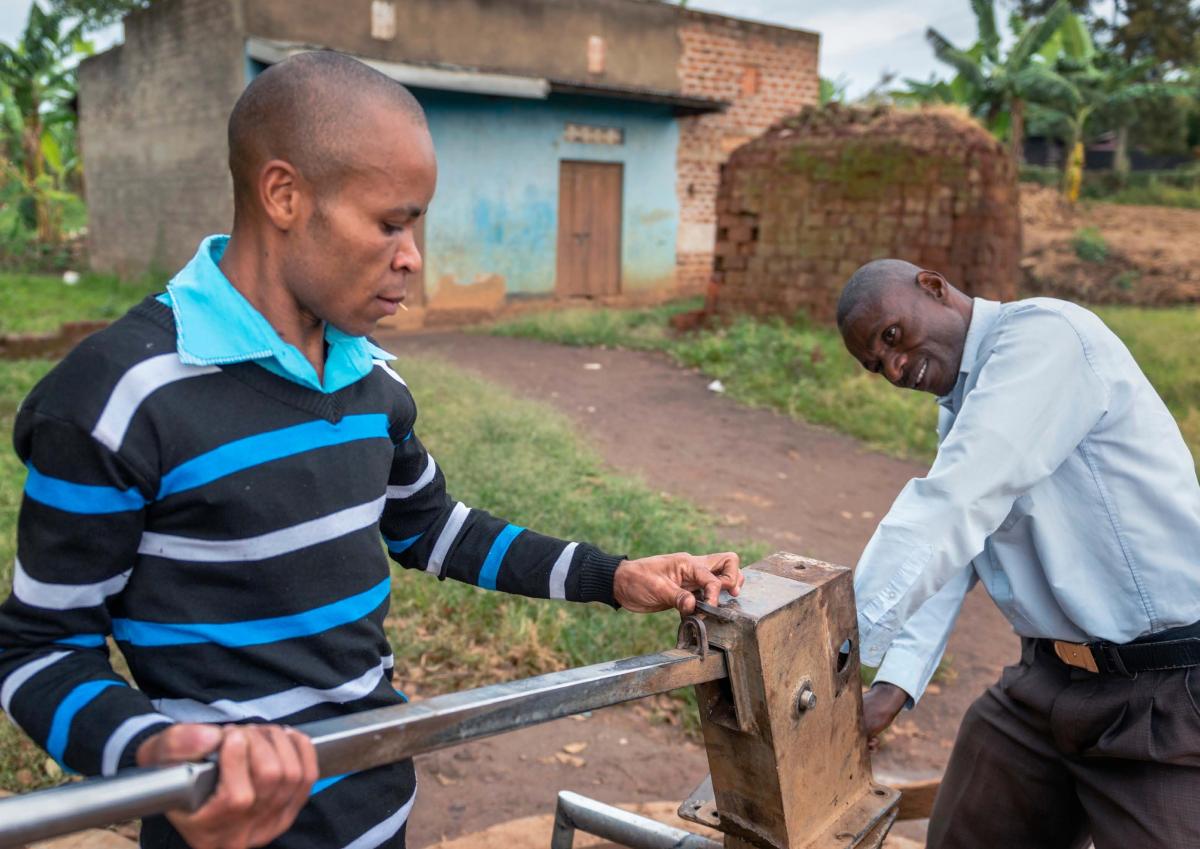 Hand pump mechanics from Kabarole District, Uganda