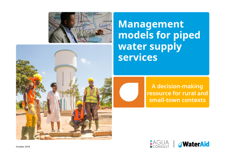 Management models for piped water supply services - cover. Photo: WaterAid