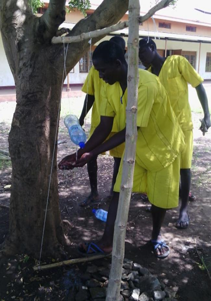 Handwashing at Namalu Prison, Karamoja. Uganda. Photo: African Prisons Project