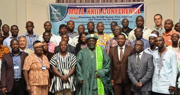 Dignitaries in a group photo with a cross section of participants at the conference after the opening ceremony. The Guest of Honour was the Deputy Minister for Water Resource Works and Housing, Honourable Nii Nortey Dua (third from right)